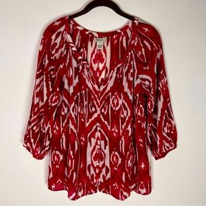 Lucky Brand Ikat Pullover Top Size Small